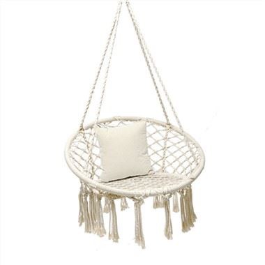 Baltas apvalios formos kempingo hamakas